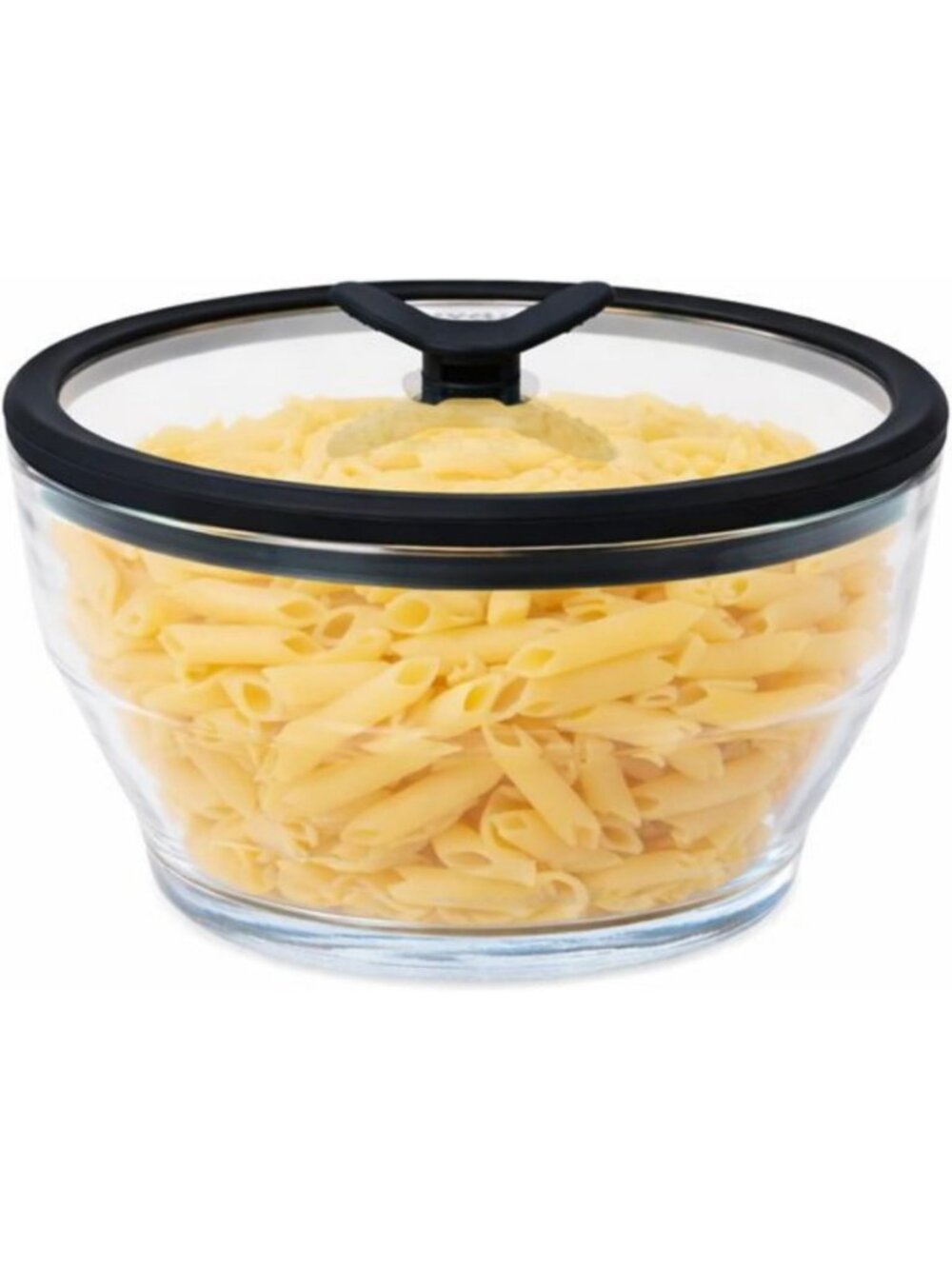 Microwave 8-Cup Glass Pasta Cooker - Clear & Black, Easy Meal Prep Tool